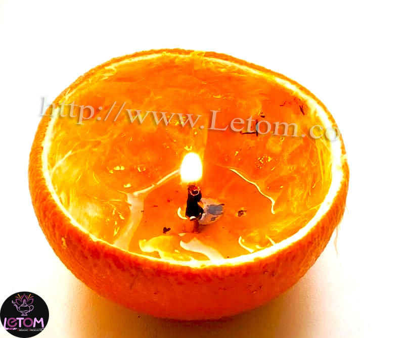 Candles with natural orange peel for export, Wholesale of herbs exporting