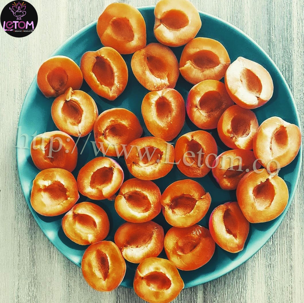 Organic dried apricots on a plate