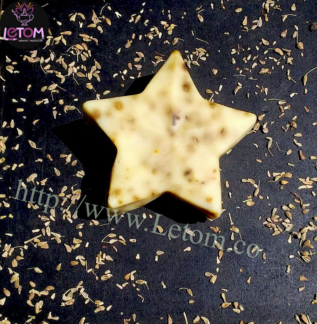 Natural anise in a star-shaped ice cube