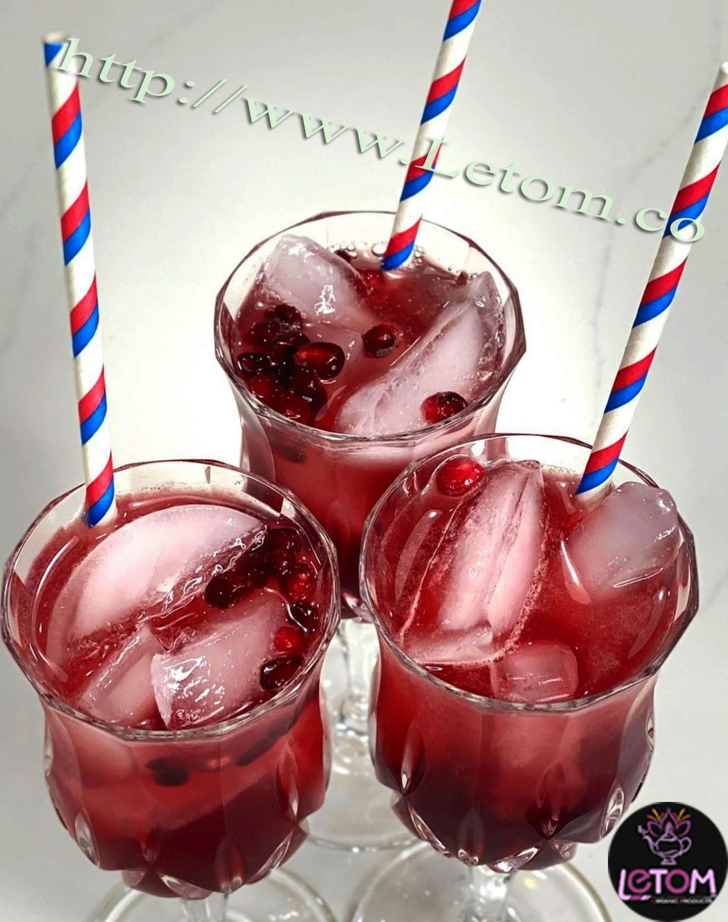 Three glasses of barberry juice and thin