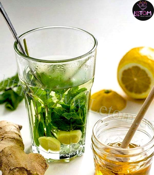 Organic green tea and ginger and honey